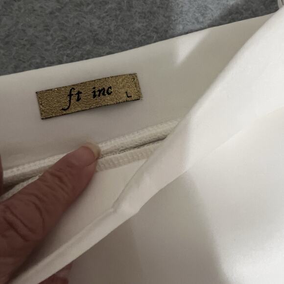 WHY White Avant Garde 2 PC Set Maxi Skirt SZ L Sculptural Ruffle Formal Theater - Picture 12 of 14